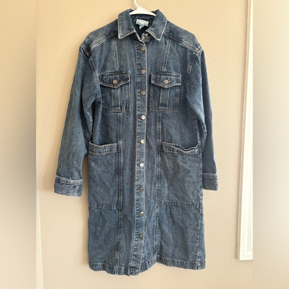 Future Collective Dresses & Skirts - Stylish Blue Denim Longline Dress